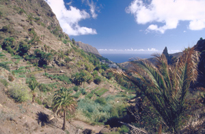 Foto von La Gomera, Barranco de Liria mit Blick in Richtung Hermigua.