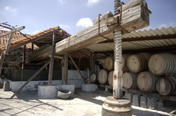 Alte Wein Presse aus Holz, Kanaren